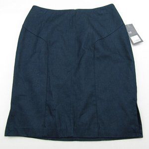 Mossimo Stretch Lined Skirt Womens Size 12 Black Chambray Side Zipper NWT    NWT